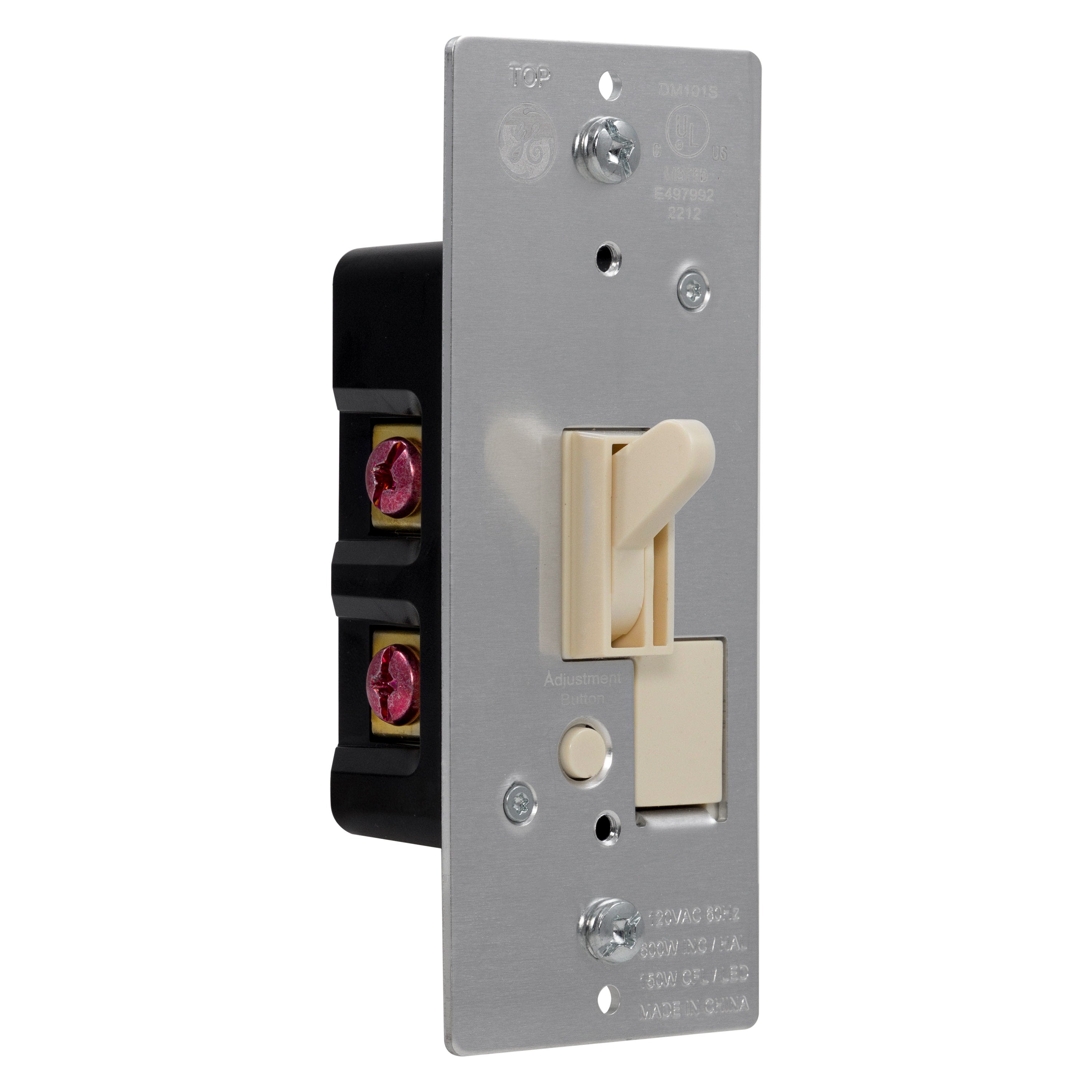 GE On/Off Single Pole Toggle Dimmer, Light Almond