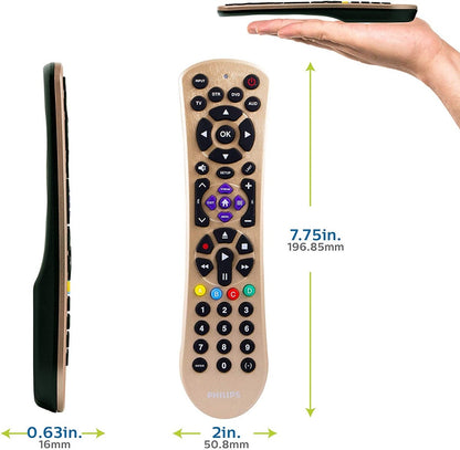 Philips 4-Device Universal Remote, Brushed Gold