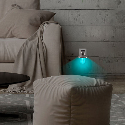 GE Vintage Color-Changing Light Sensing LED Night Light, Brushed Nickel