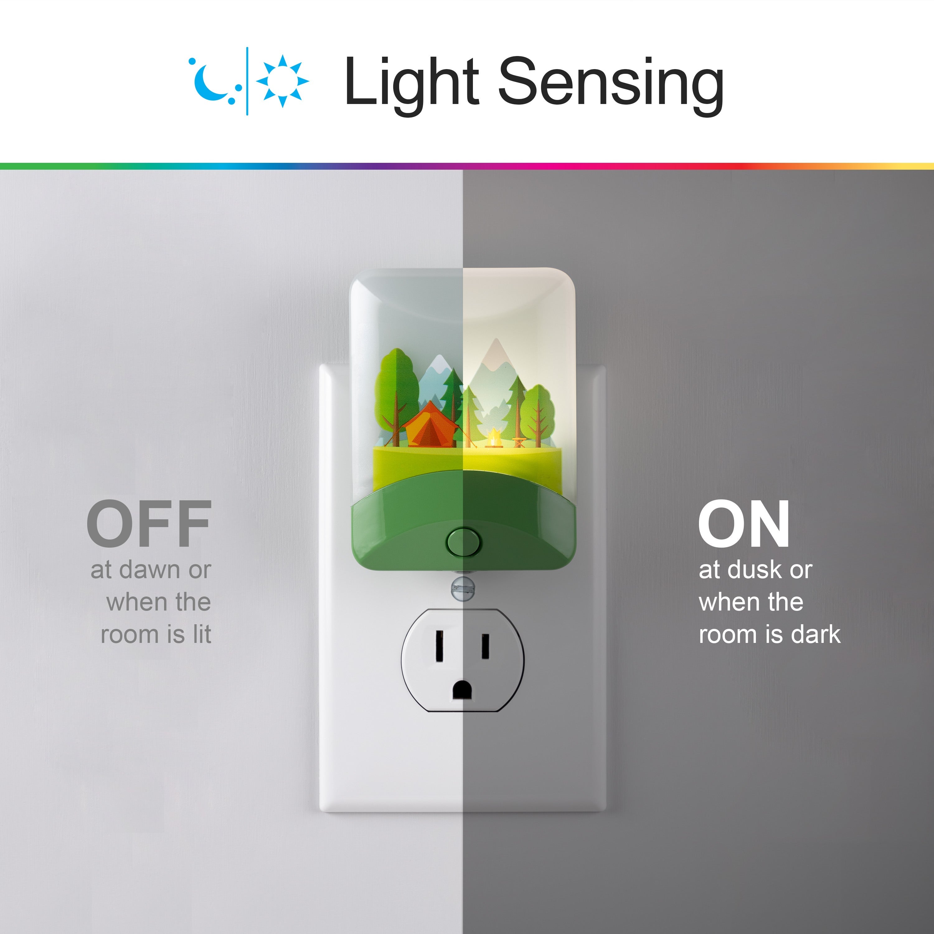 GE Color Changing Camping Adventure LED Night Light, Green