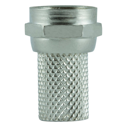 GE RG6 Twist-On F Connectors, Silver, 2 Pack