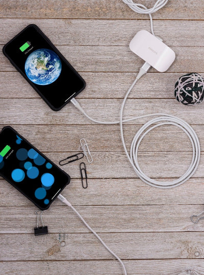 Philips 6ft. USB-A Lightning Charging Cable with Braided Cord, White