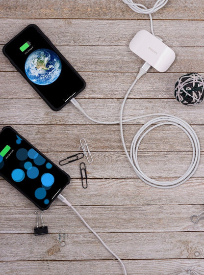Philips 6ft. USB-A Lightning Charging Cable with Braided Cord, White