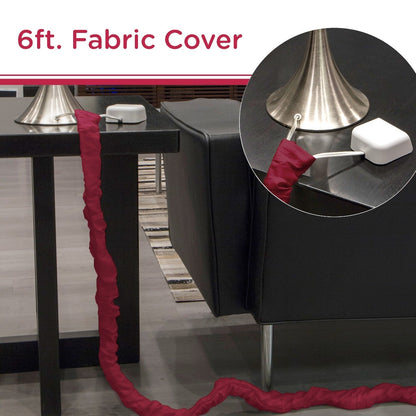 Cordinate 6ft. Fabric Cord Cover, 2 Pack, Berry