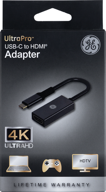 GE USB-C to 4K HDMI Multi-Monitor Adapter, Black