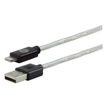 GE 1ft. USB-A Lightning Charging Cable, Silver
