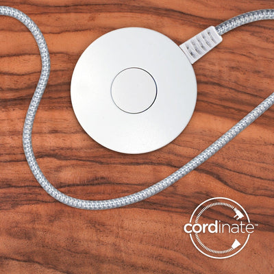 Cordinate 1-Outlet Tabletop Switch with 6ft. Braided Extension Cord, White/Gray