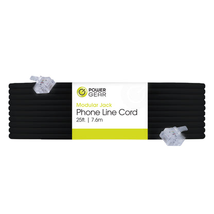 Power Gear 25ft. Phone Line Cord, Black