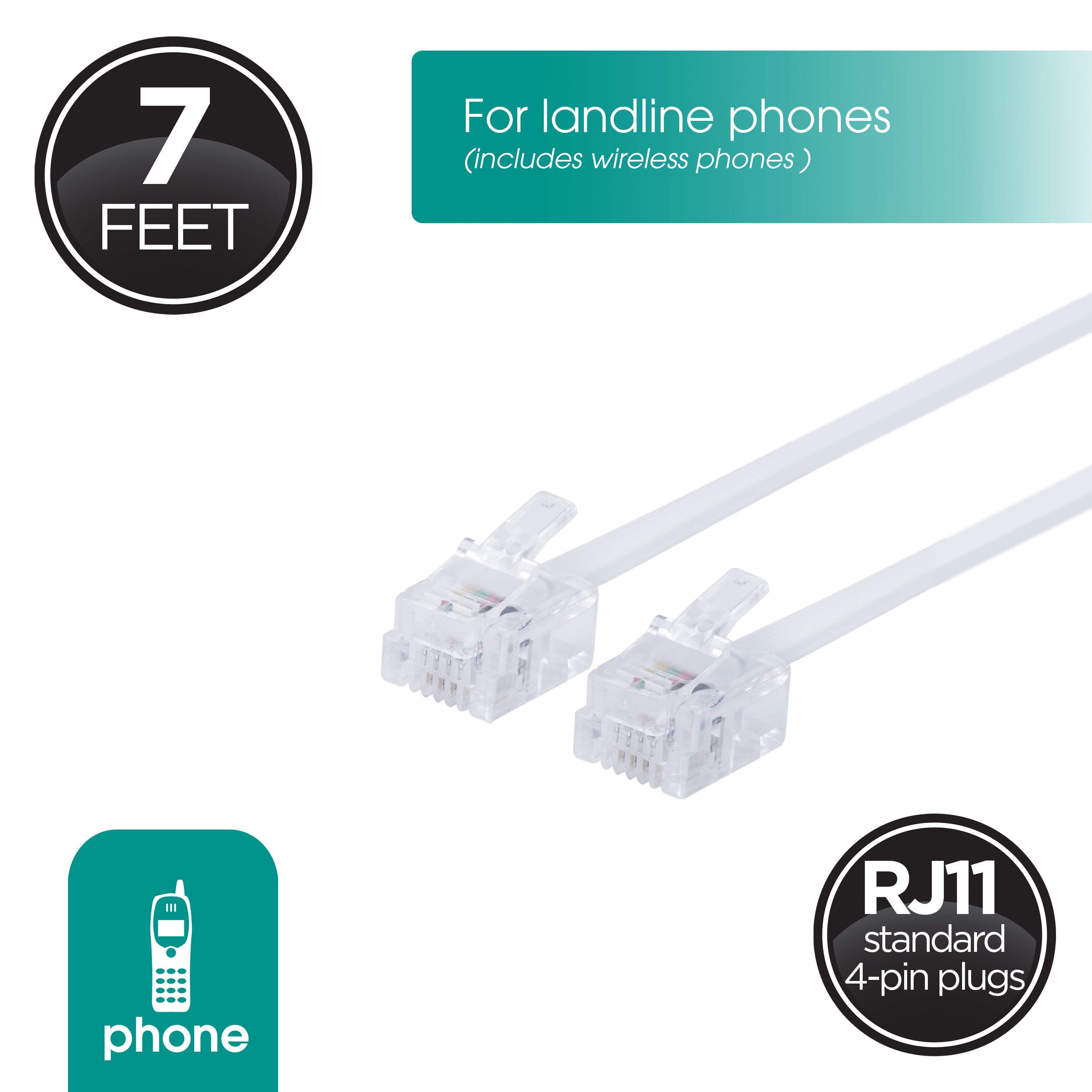 Power Gear 7ft. Line Cord, White, 10pk