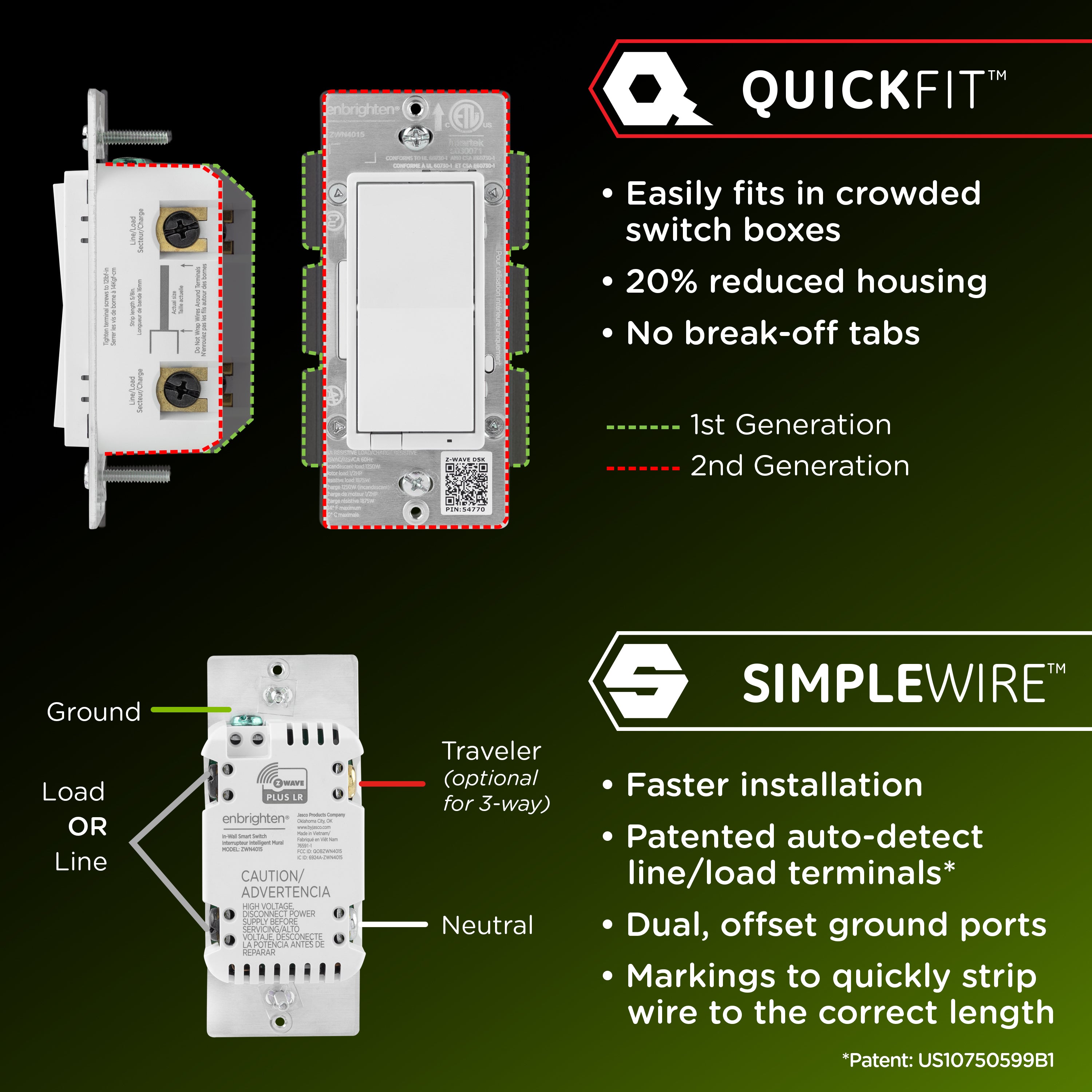 Enbrighten 800 Series In-Wall Smart Switch Paddle – Jasco
