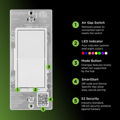 Enbrighten 800 Series In-Wall Smart Switch Paddle
