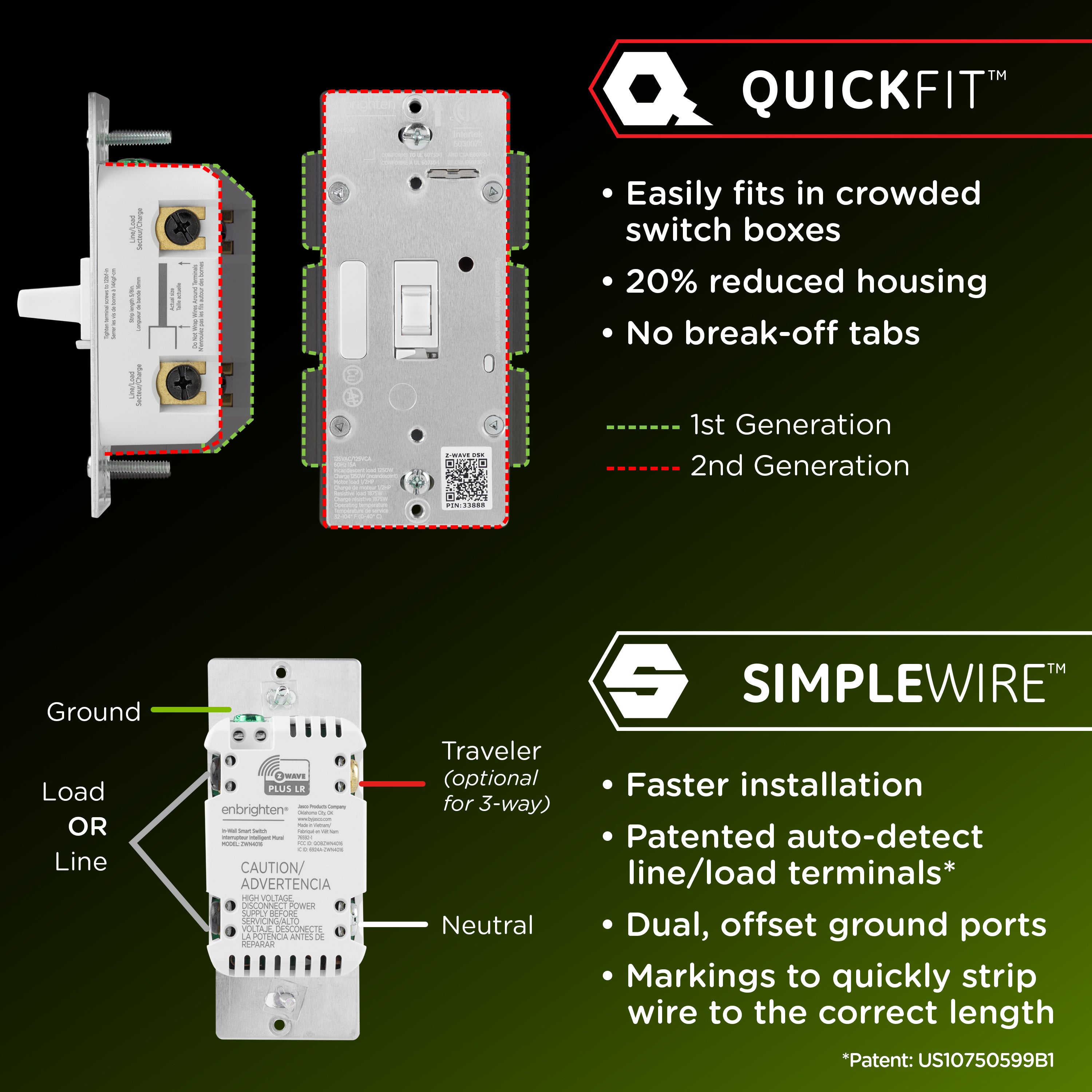 Enbrighten Z-Wave 800 Series In-Wall Smart Switch