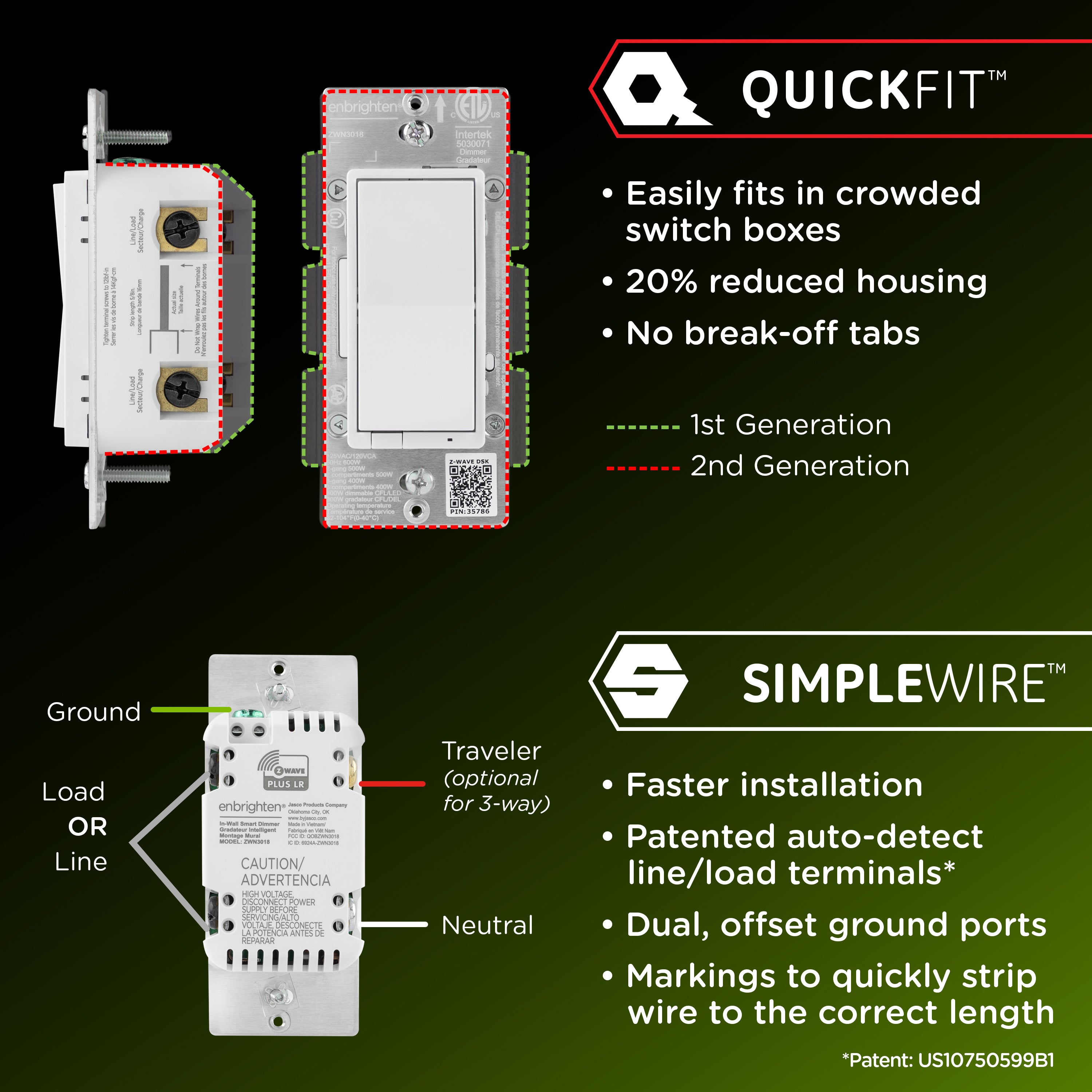 Enbrighten 800 Series Z-Wave Paddle Dimmer – Jasco
