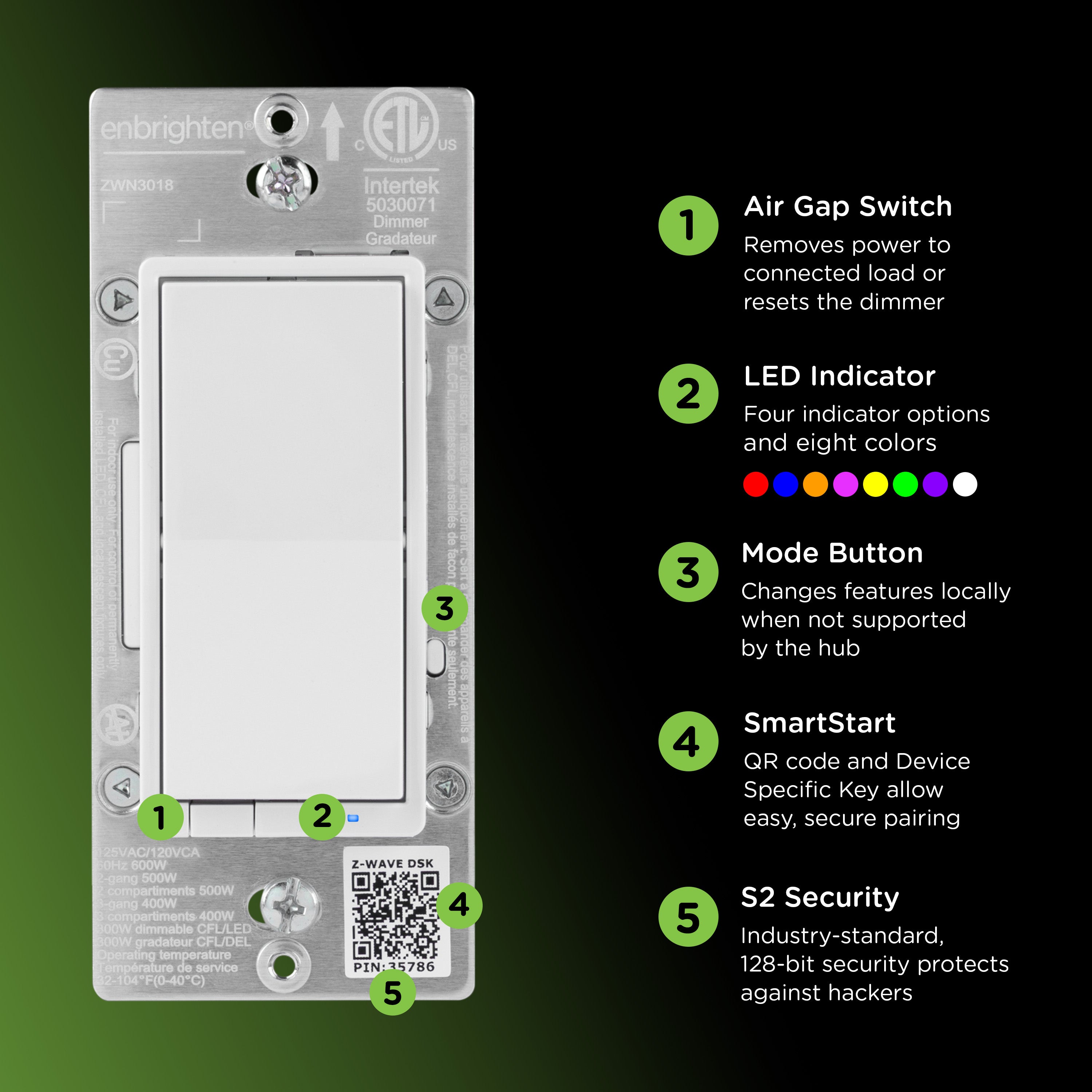 Enbrighten 800 Series Z-Wave Paddle Dimmer – Jasco