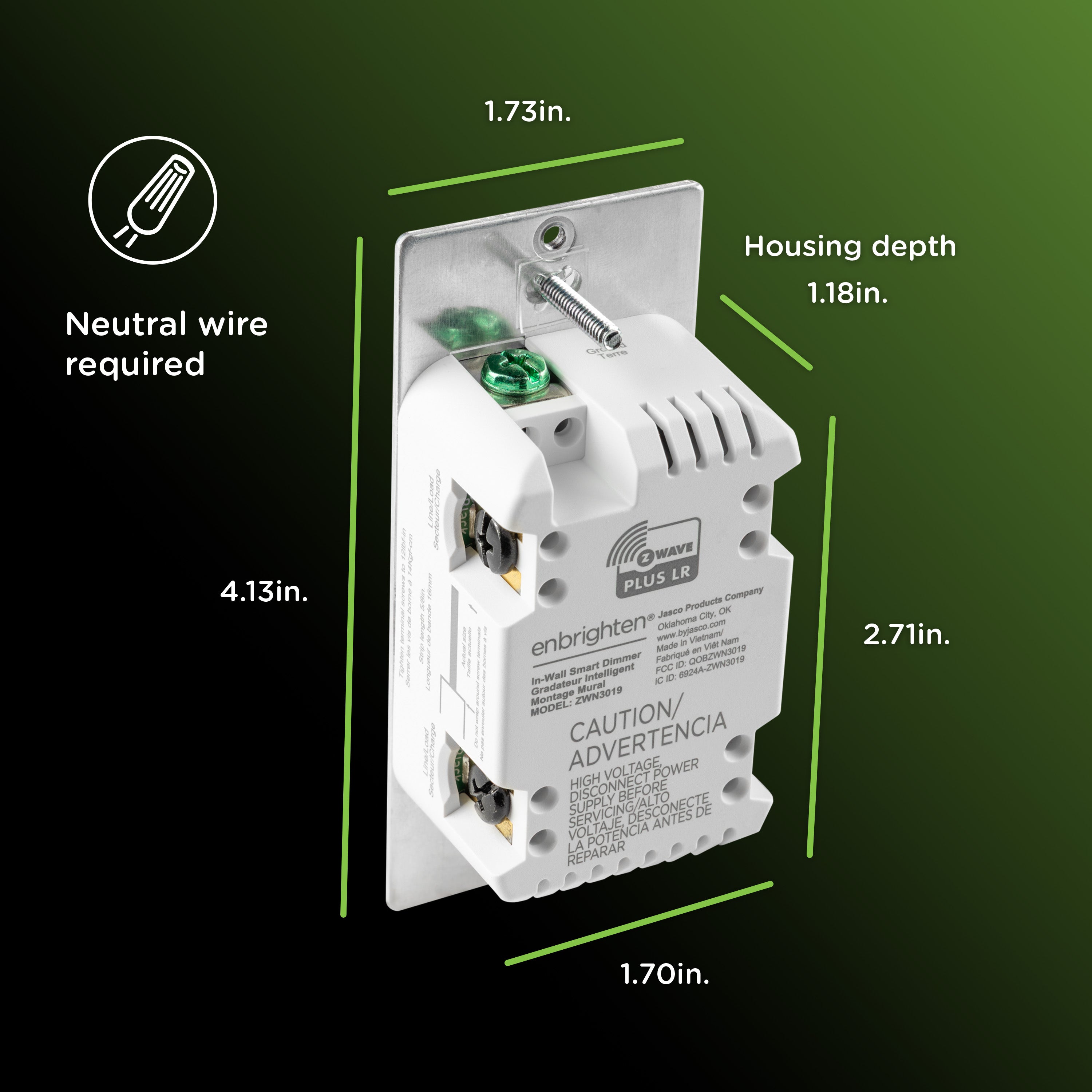 Enbrighten 800 Series Z-Wave Toggle Dimmer – Jasco