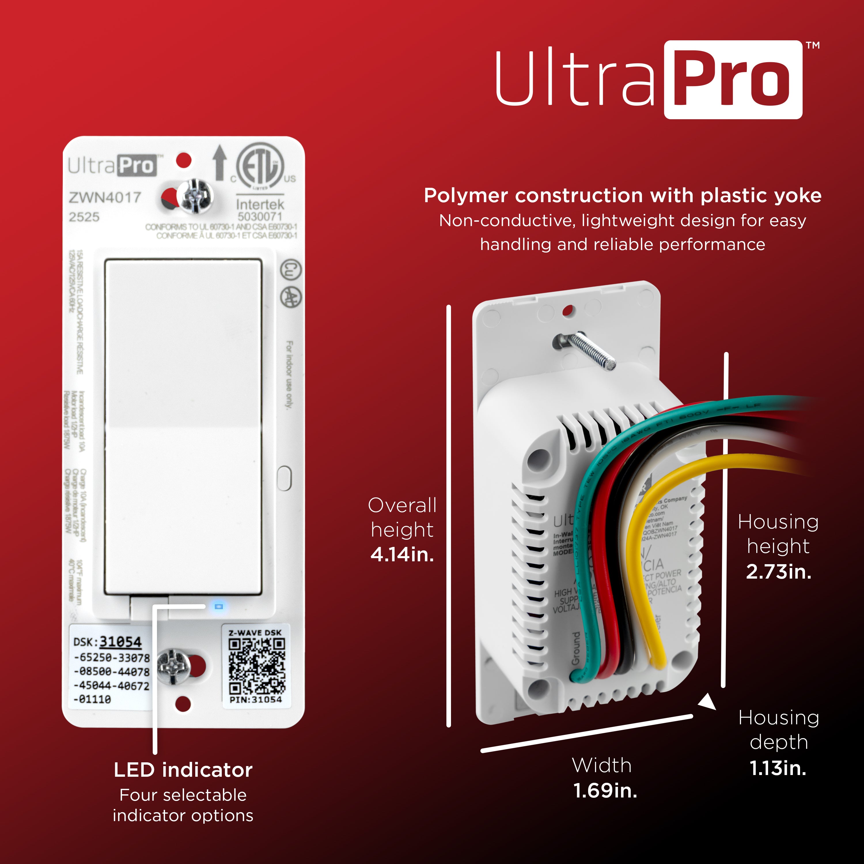 UltraPro 800 Series Z-Wave On/Off Switch, 2 Pack