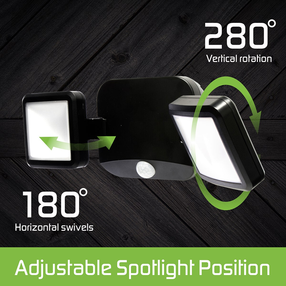 Energizer Outdoor Motion-Sensing LED Dual-Head Security Light, Black