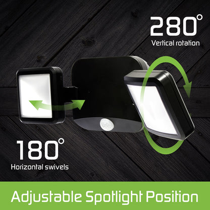Energizer Outdoor Motion-Sensing LED Dual-Head Security Light, Black