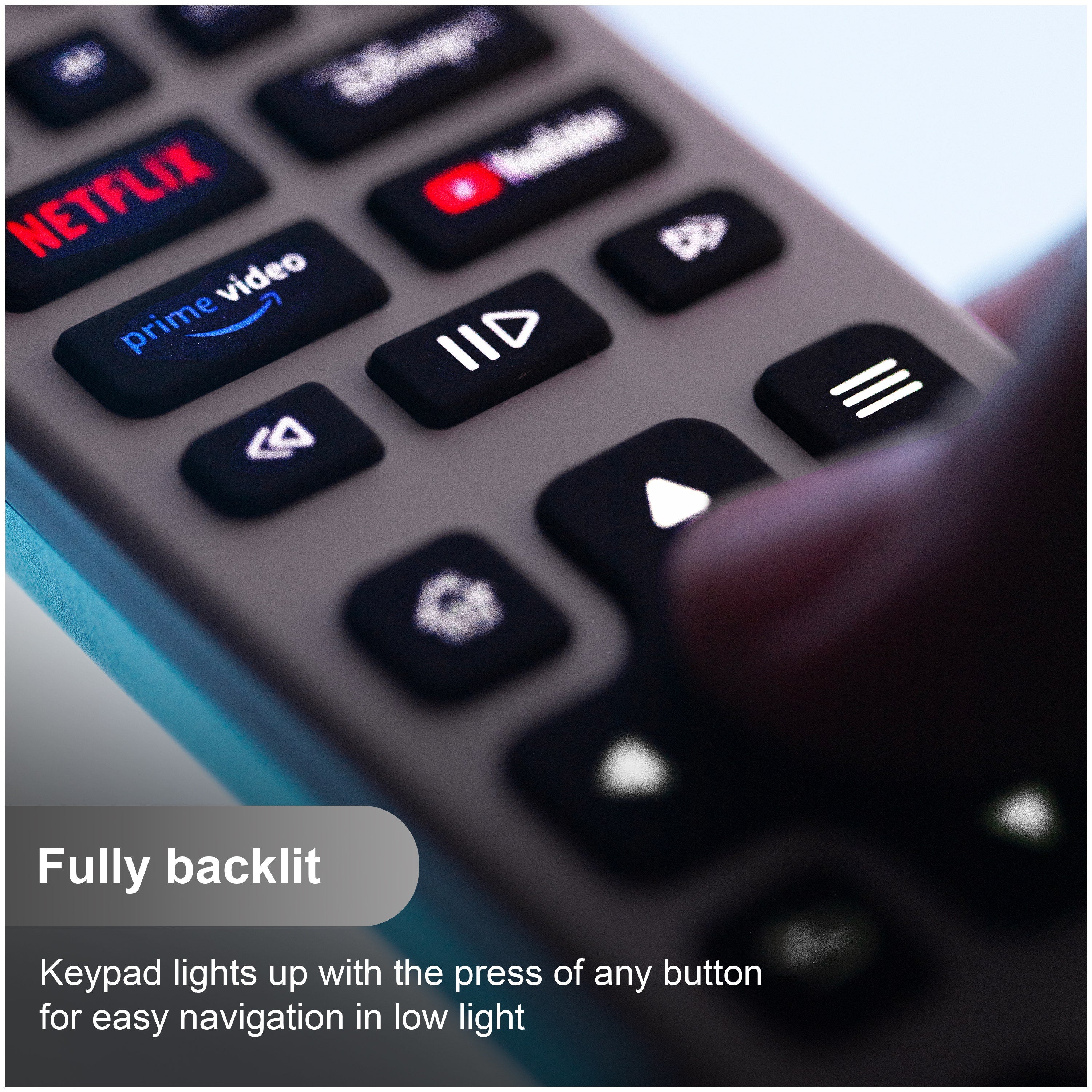 GE 4-Device Rechargeable Backlit Universal Remote, White