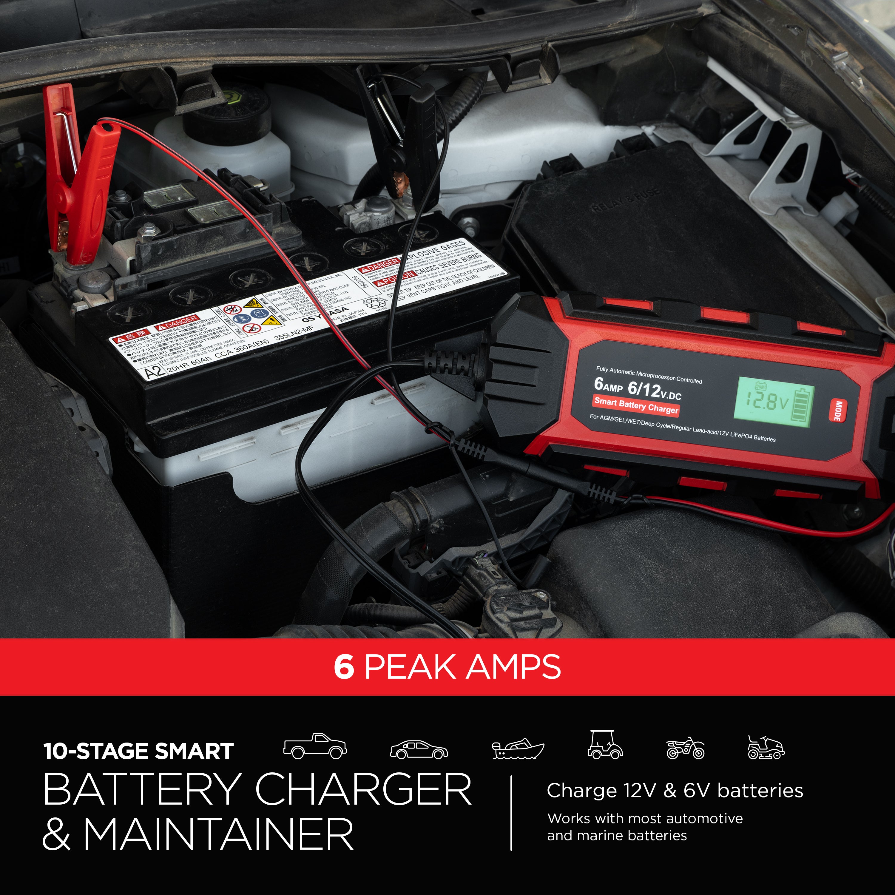 UltraPro Elite Smart Battery Charger and Maintainer, 6V/12V – Jasco