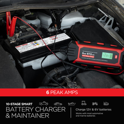 UltraPro Elite Smart Battery Charger and Maintainer, 6V/12V