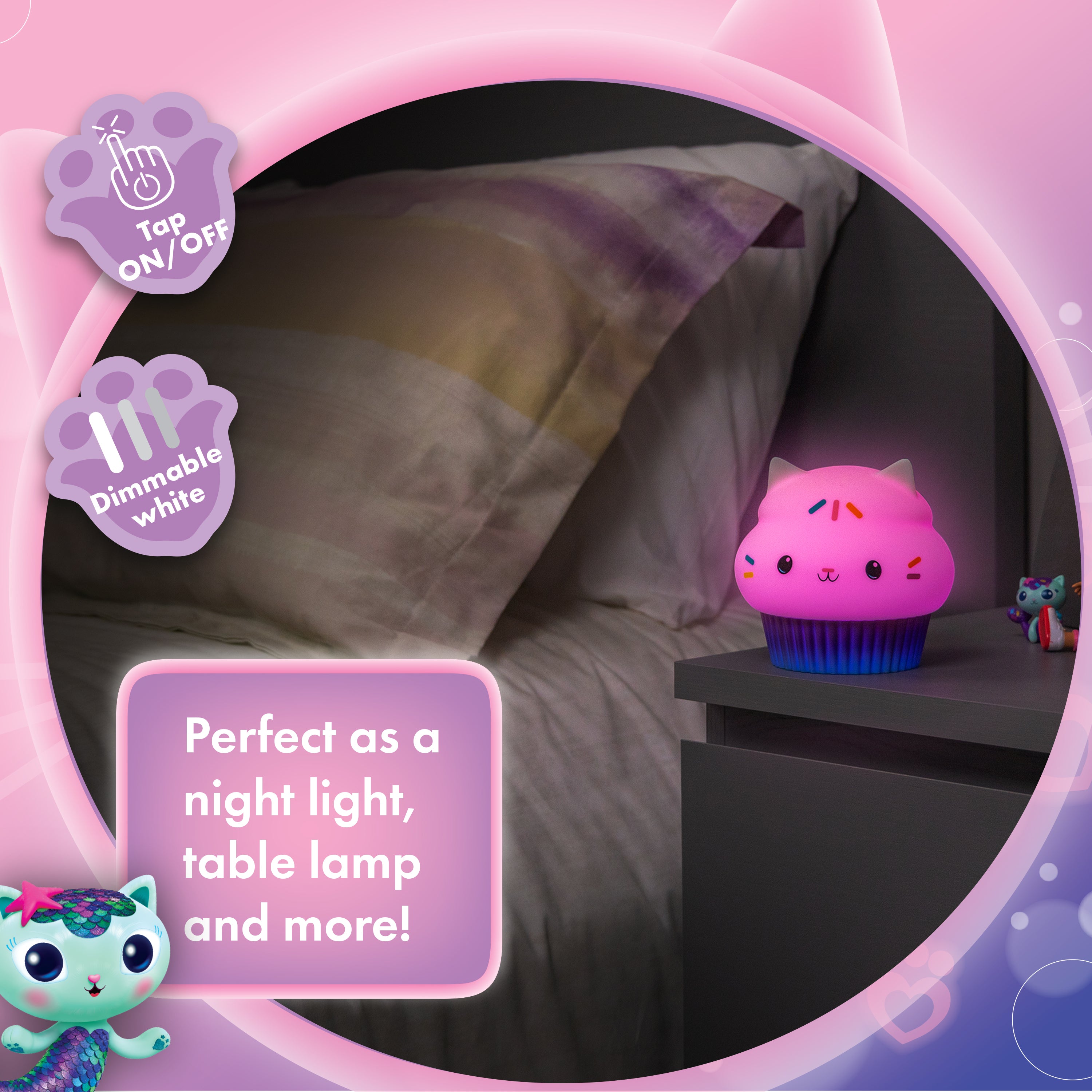 Gabby’s Dollhouse Cakey Cat Color-Changing Squish ’ems Light