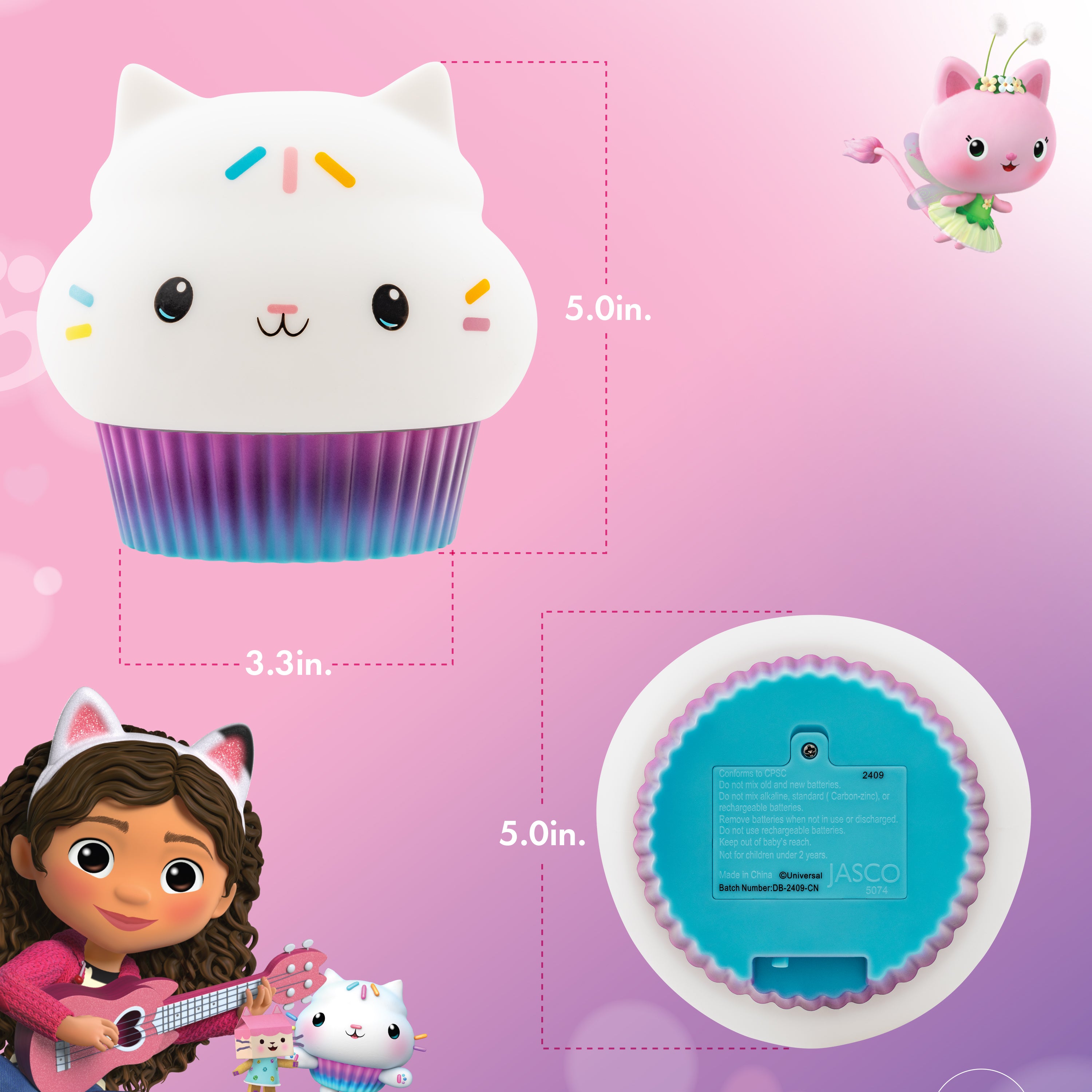 Gabby’s Dollhouse Cakey Cat Color-Changing Squish ’ems Light