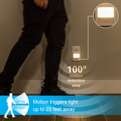 GE Light Sensing Motion Sensing LED Night Light, White