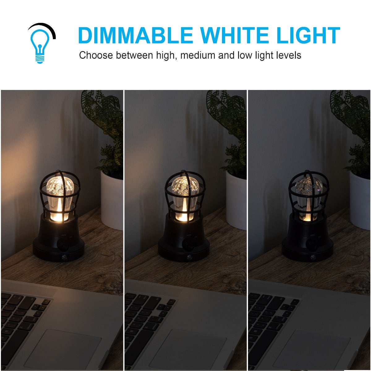 GE Vintage Cage Frame Color Changing Light Sensing LED Night Light, Black