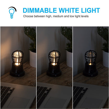 GE Vintage Cage Frame Color Changing Light Sensing LED Night Light, Black