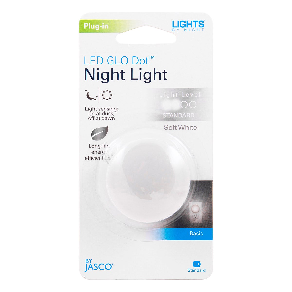 Lights by Night GLO Dot Light Sensing LED Night Light, White