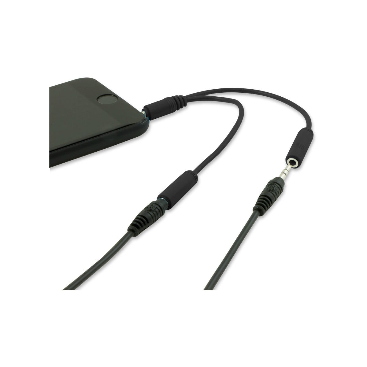 GE 2-Way 3.5mm Headphone Splitter, Black