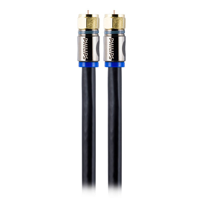 Philips 6ft. Quad Shield Coaxial Cable, Black