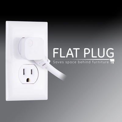 GE 6-Outlet 6ft. Surge Protector With Twist-To-Close Safety Covers, 2 Pack, White