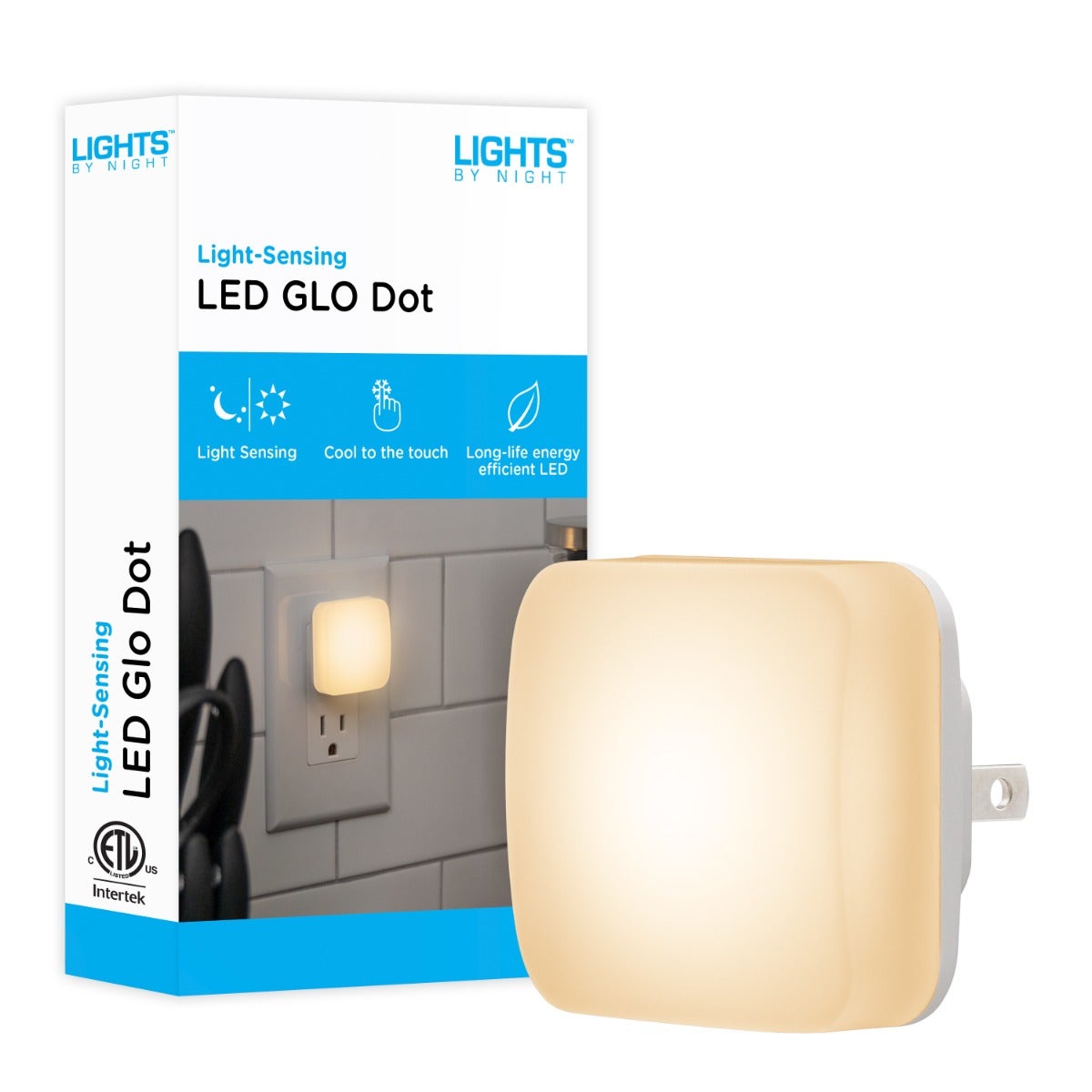 Lights by Night Square GLO Dot LED Night Light, White