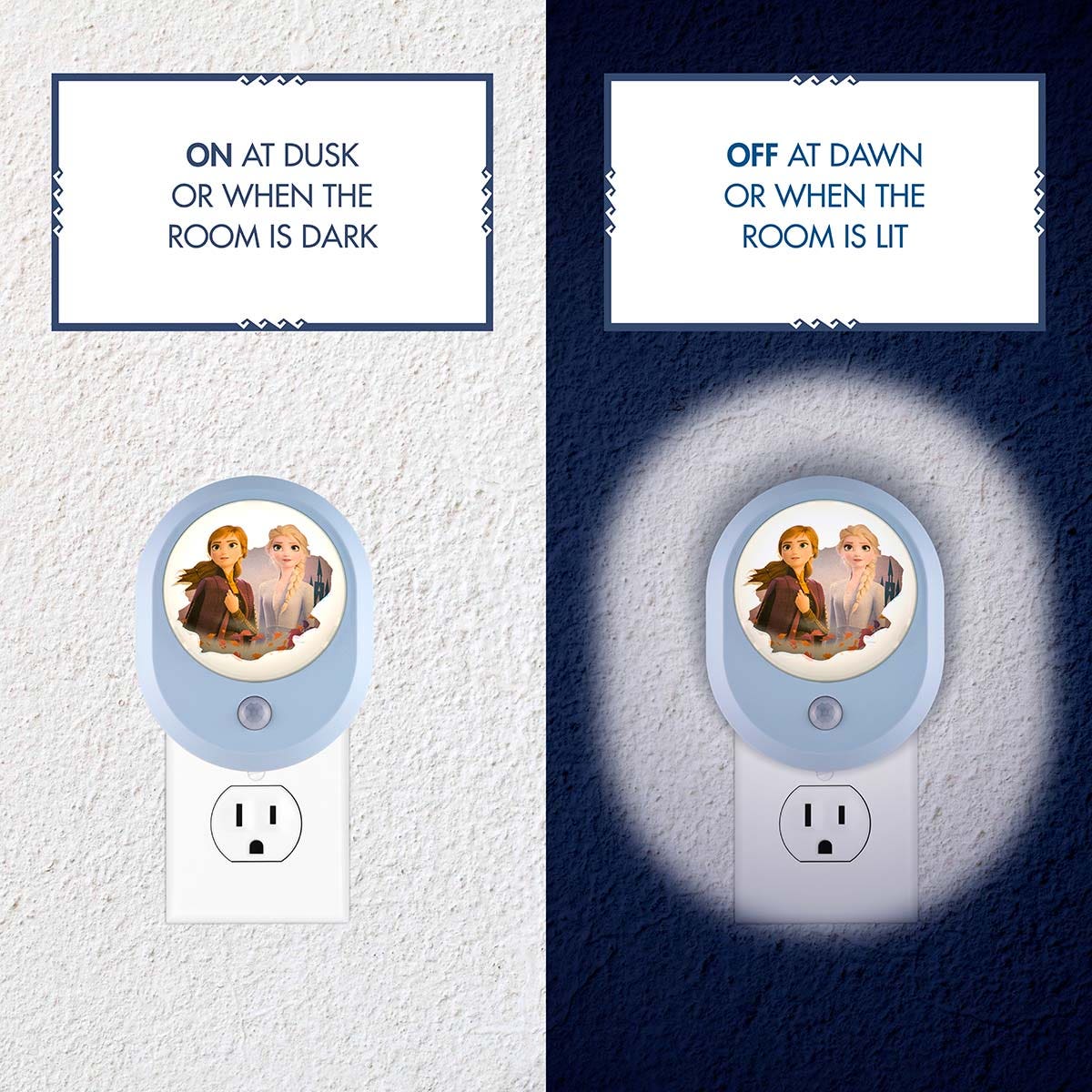 Disney Frozen II Motion-Sensing Light Sensing LED Night Light, Blue