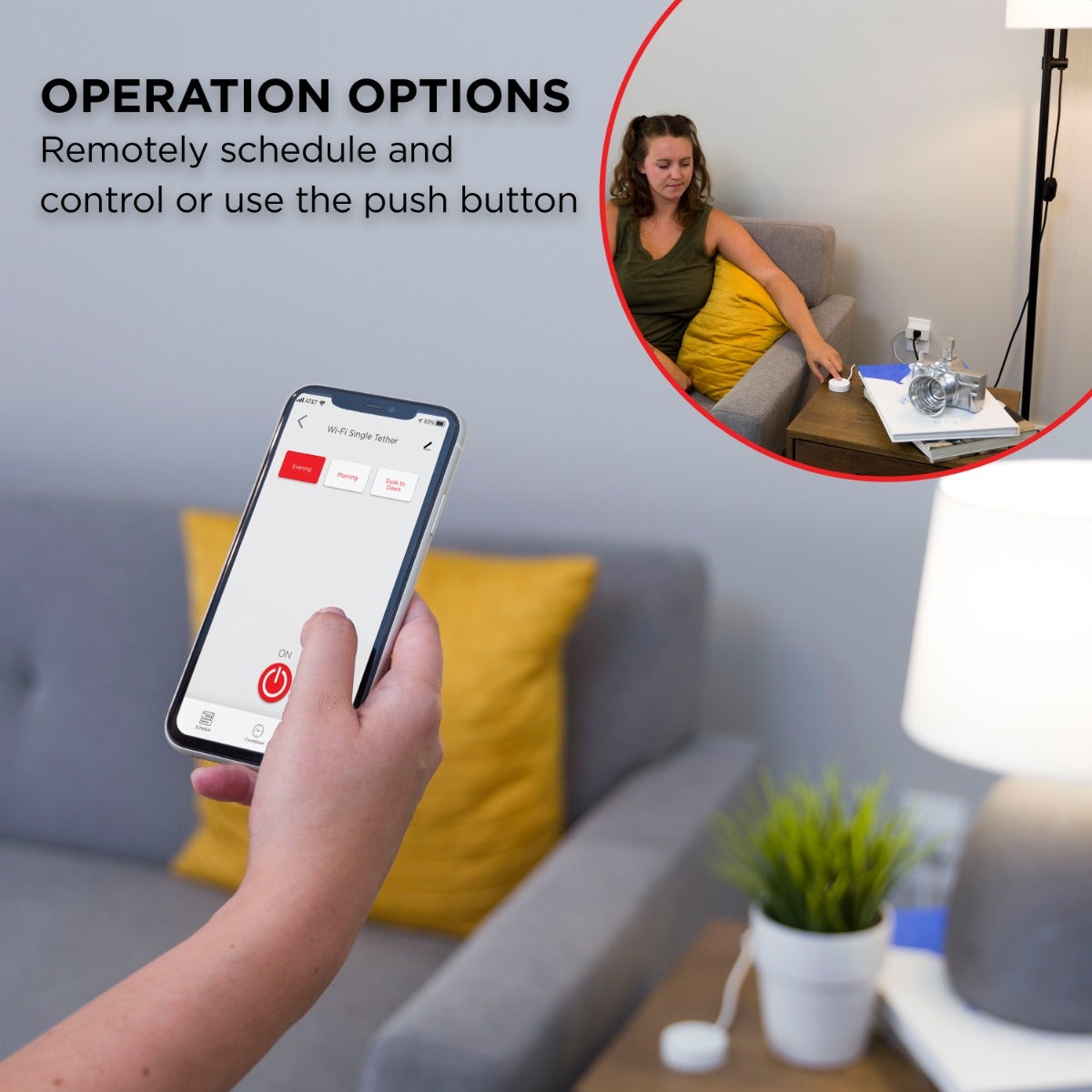 UltraPro Plug-In 1-Outlet WiFi Smart Plug with Push Button, White