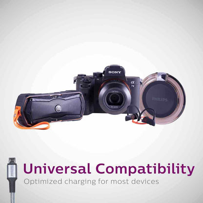 Philips 6ft. USB-A to Micro USB Braided Charging Cable, Silver