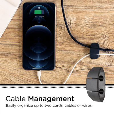Cordinate Dual Slot Cable Management Dots, 6 Pack, Black,