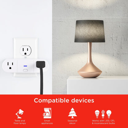 UltraPro Plug-In 2-Outlet WiFi Smart Switch, 2 Pack, White