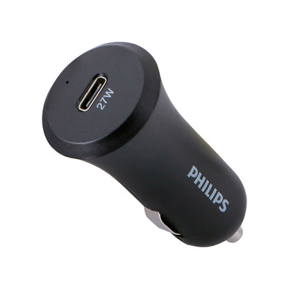Philips 1-USB Car Charger with USB-C and Power Delivery, Black