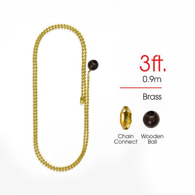 Power Gear 3 ft. Beaded Chain with Wooden Ball, Brass
