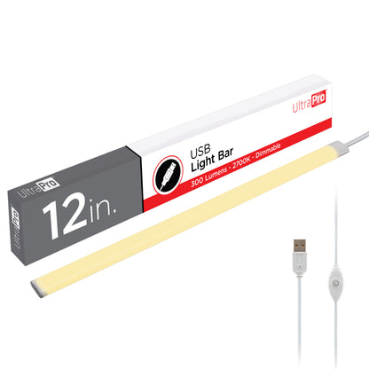UltraPro USB Light Bar, 2700K, Dimmable, 12in.