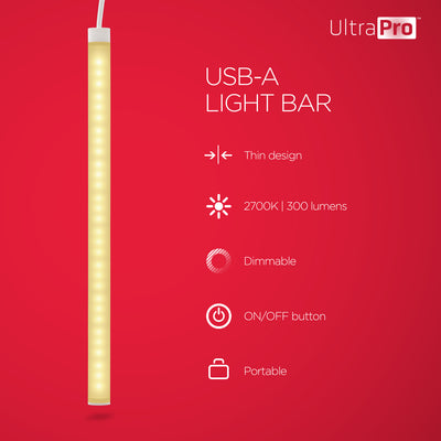 UltraPro USB Light Bar, 2700K, Dimmable, 12in.