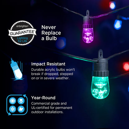 Enbrighten Smart Wi-Fi LED Café Lights, 10 Bulbs, 20ft.