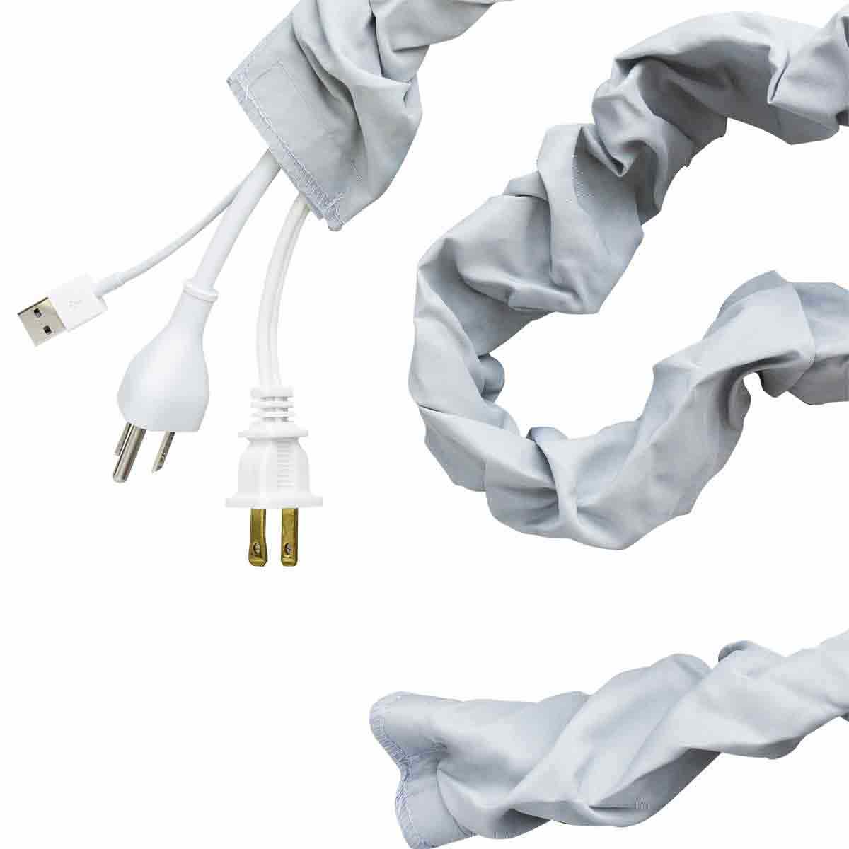 Cordinate 6ft. Fabric Cord Cover, Gray