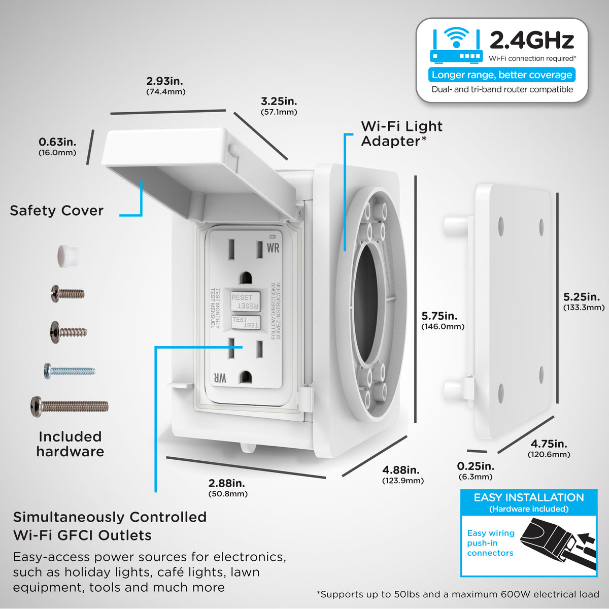 Enbrighten VIBE WiFi Add-An-Outlet Smart Adapter, White