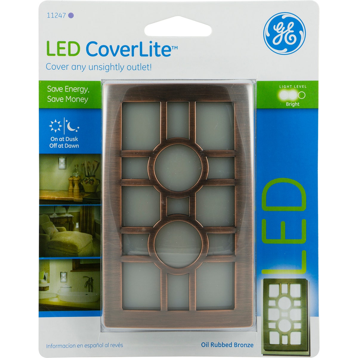 GE CoverLite Light Sensing LED Night Light, Oil-Rubbed Bronze