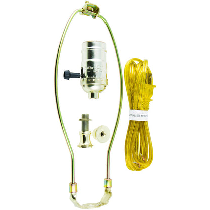 Power Gear 3-Way Lamp Kit with Extra Long 8ft. Cord, Brass
