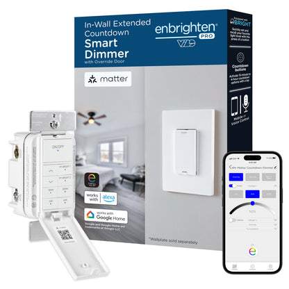 Enbrighten Pro Smart Dimmer Light Switch, Matter, Door, Countdown, MyBright